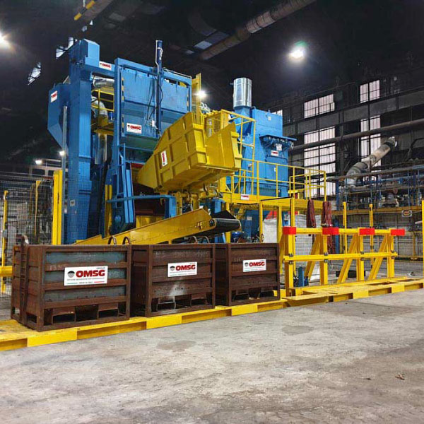 Granalladora de TAPPETO RAMPANTE de acero